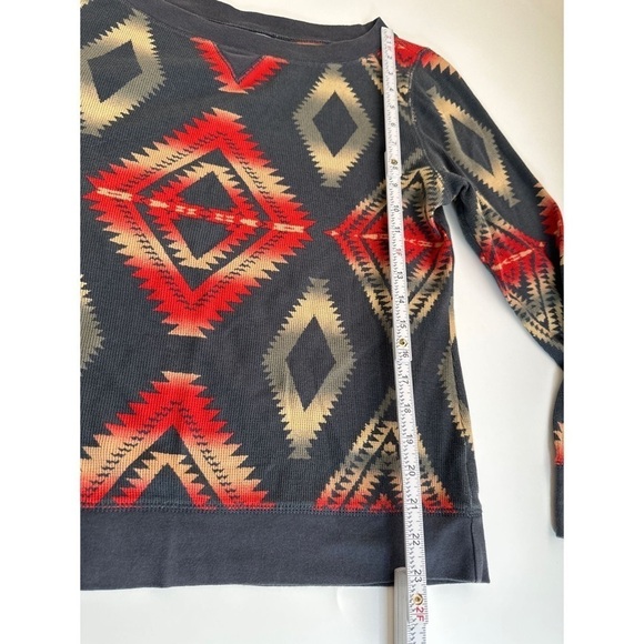 Chaps Denim Aztec Southwestern Long Sleeve Sweatshirt - Picture 7 of 9